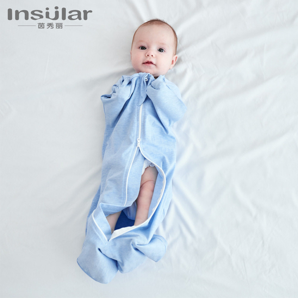 茵秀丽夏季薄款婴儿防惊跳襁褓包巾新生儿纯棉弹力可拆袖婴儿睡袋,淘宝优惠券,粉丝福利购,淘宝优惠卷