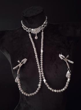 CAROLLL珍珠水钻项圈身体链女