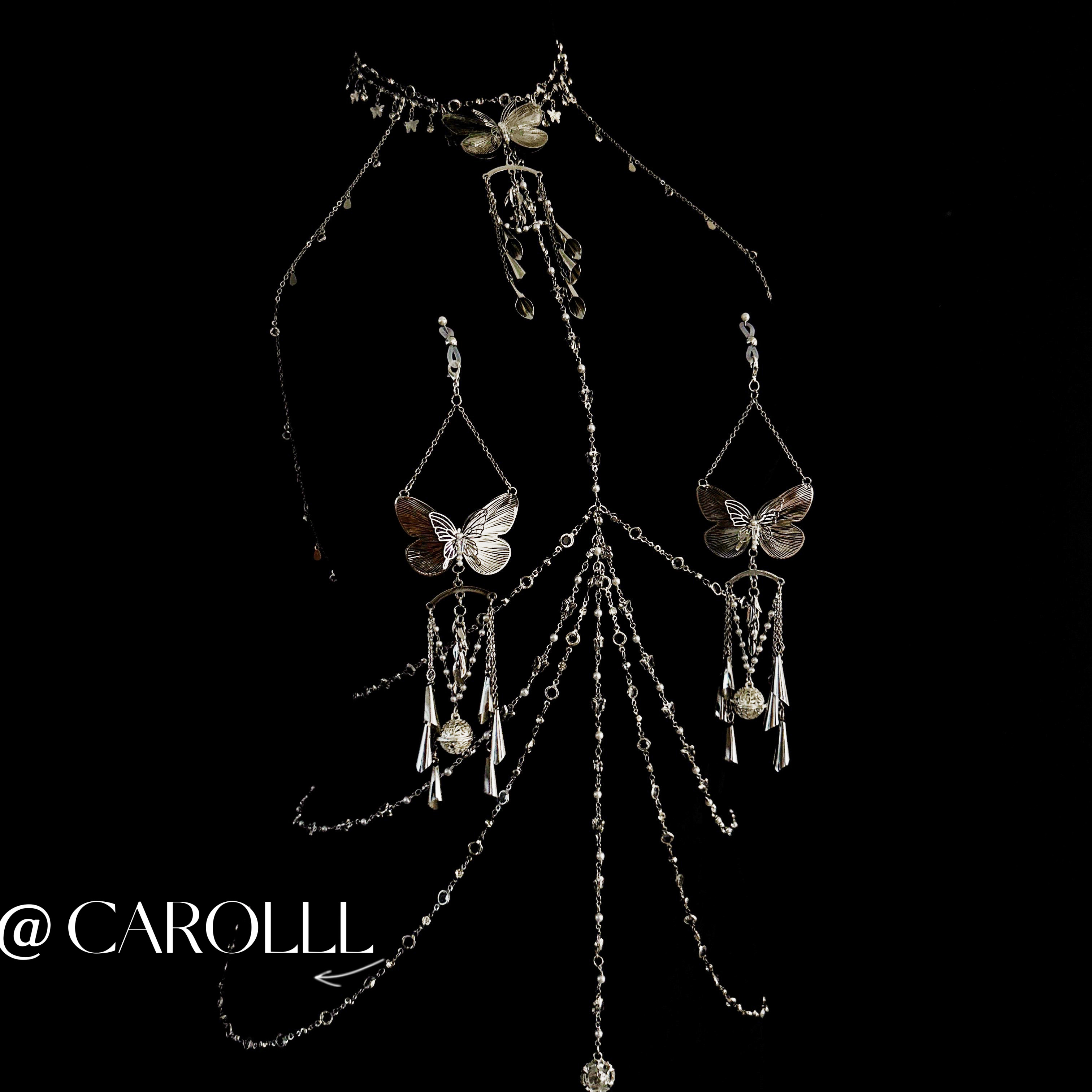 CAROLLL银色山泉|蝴蝶全身链性感身体链条可拆卸,淘宝优惠券,粉丝福利购,淘宝优惠卷