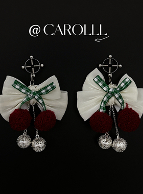 CAROLLL圣诞特辑！蝴蝶结绿格子铃铛项圈可发声