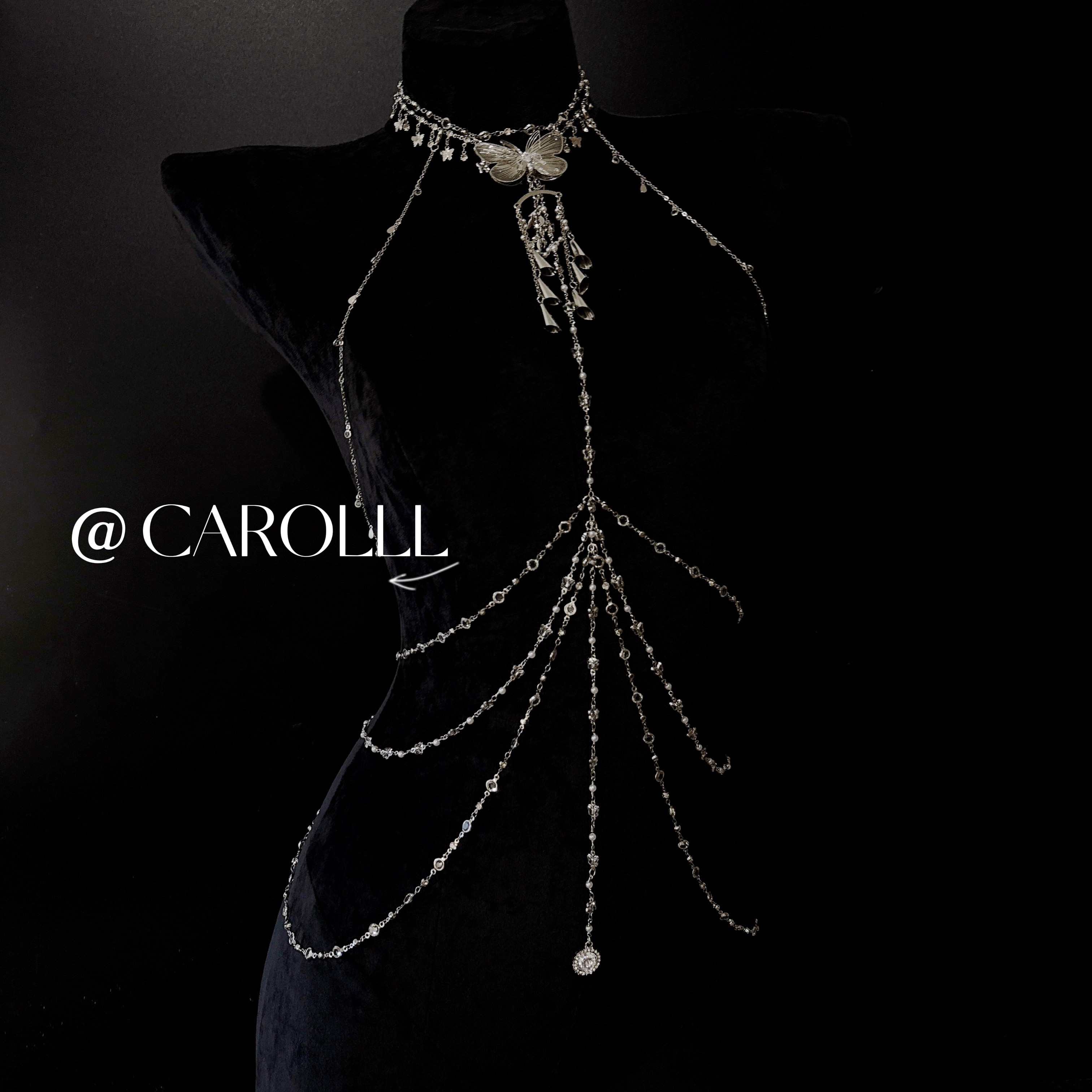 CAROLLL银色山泉|蝴蝶全身链性感身体链条可拆卸,淘宝优惠券,粉丝福利购,淘宝优惠卷