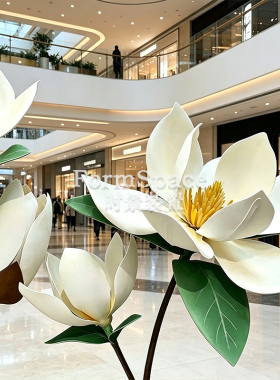 巨型EVA玉兰花手工仿真花商场橱窗美陈婚礼落地门店打卡定制摆件