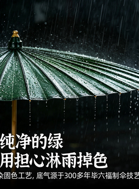 毕六福油纸伞古法染色绿色桐油伞