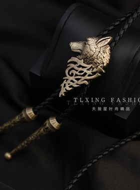 合金欧美风狼图腾波洛领带领结