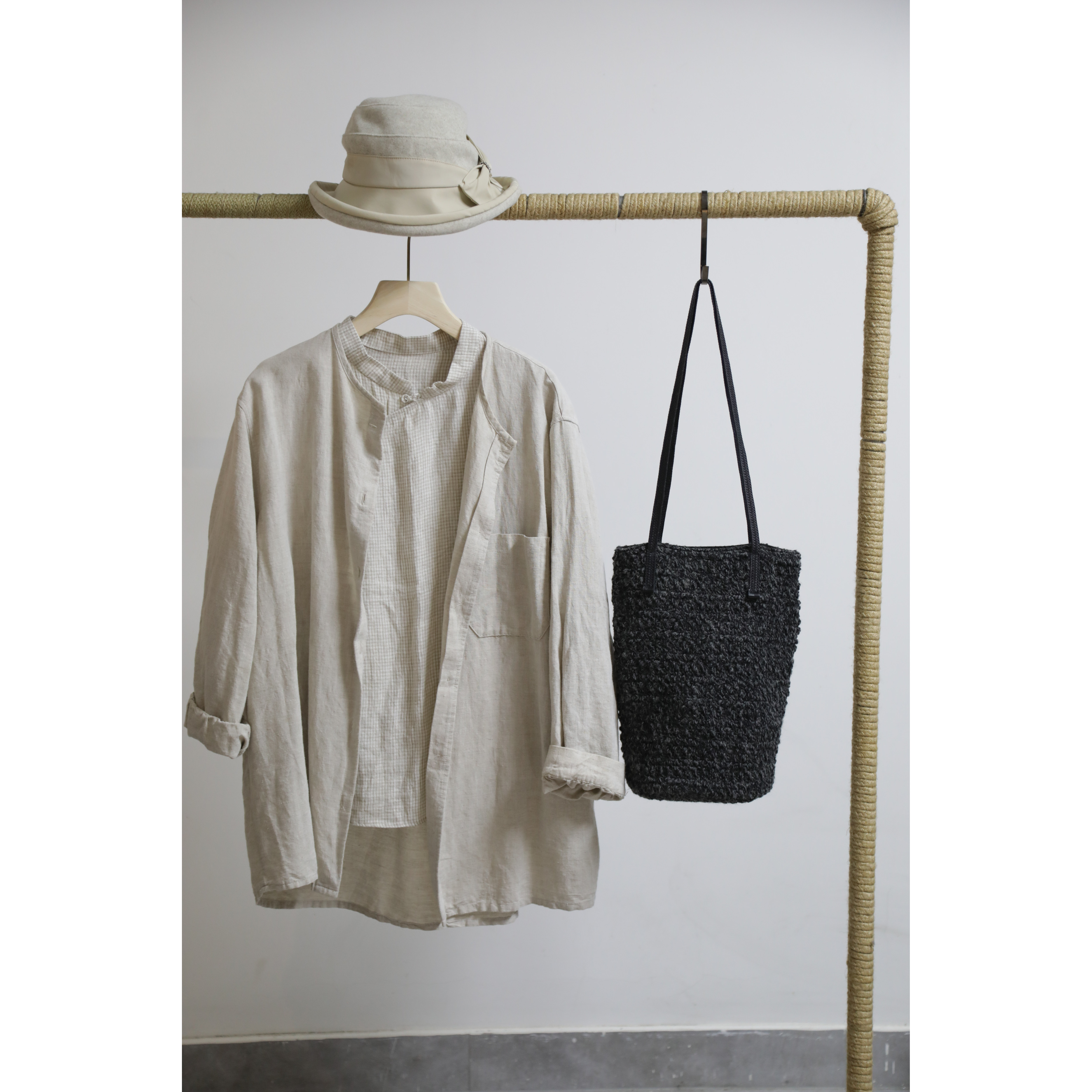 庸庸文艺毛呢布包女新品复古腋下水桶包单肩通勤日系小众手提包包,淘宝优惠券,粉丝福利购,淘宝优惠卷