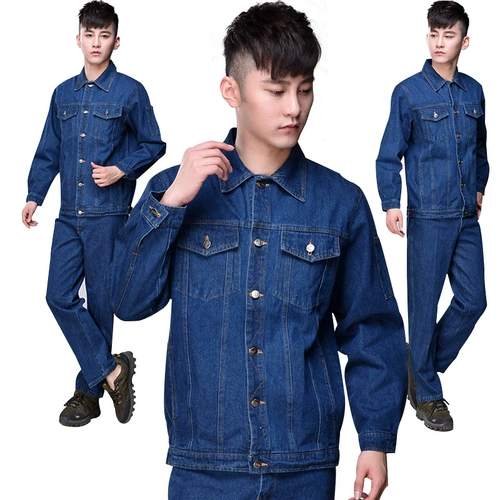 Хлопковый джинсовый летний демисезонный комплект для работы, осенний сезон