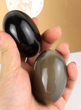 文玩小摆件天然手球思考中式