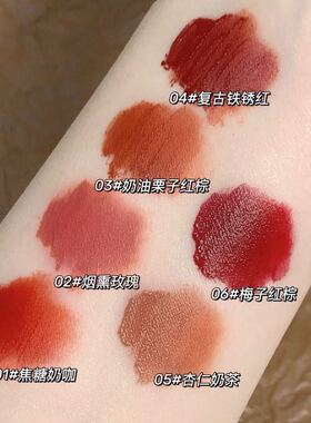 复古红橘玫红土棕保湿镜面唇釉