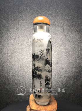 秋山新款古道东躍作品衡水内画壶纯手工订制写字装鼻烟粉提神