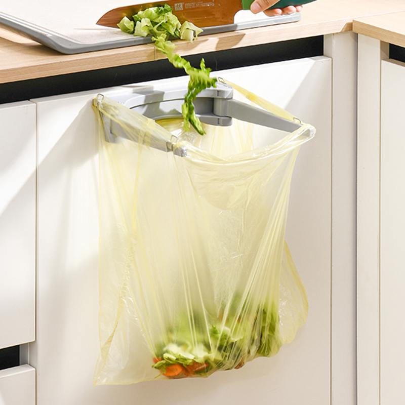 垃圾架支架厨房垃圾桶塑料袋支撑架折叠挂架垃圾桶卫生间厕所家用 - 图0