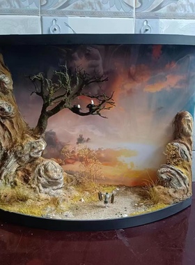 手工沙盘画荒漠娃娃手办汽车模型摆放地台玄关室内过道摆件装饰