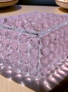 新款水晶璀璨粉色纸巾盒装饰品装饰摆件