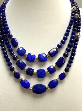 青金石大青坊宝石设计款项链时尚