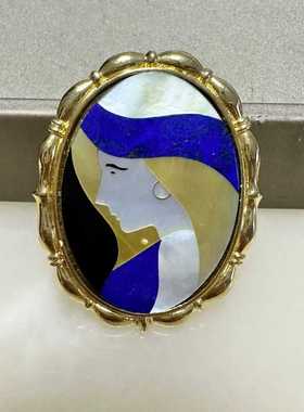 胸针大青坊宝石工艺精湛复古吊坠