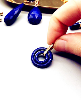 青金石18k镶嵌宝蓝色原创大青坊