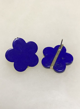 定制设计新颖天然青金石耳钉