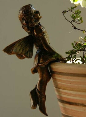 独立站跨境花仙子盆栽工艺品雕像