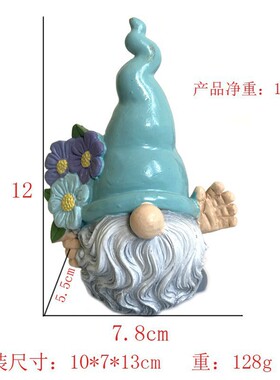 娃娃树脂摆件持花工艺品