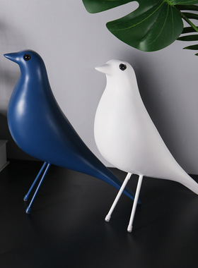 现代简约树脂小鸟摆件动物摆件
