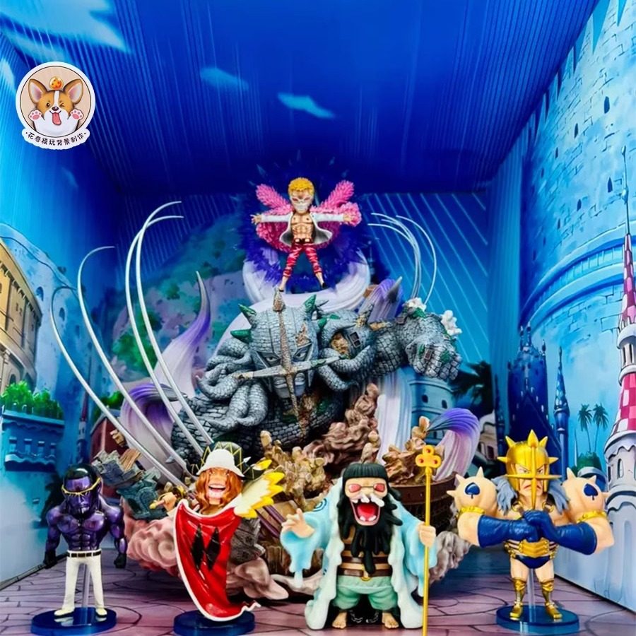 航海王/海贼王背景图蛋头岛手办盒贴纸展柜背景摄影场景布景制作,淘宝优惠券,粉丝福利购,淘宝优惠卷