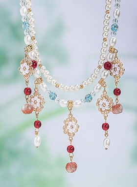 璎珞项圈汉服古风项链双层南瓜珠唐风明制坦领柯子配饰女仙