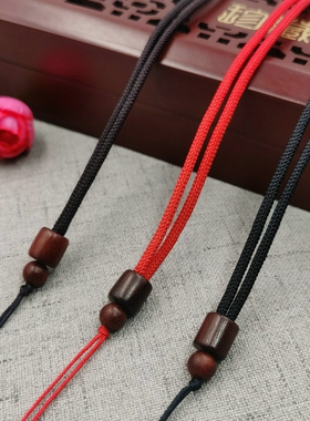 简约翡翠金佛玉佩黄金貔貅吊坠挂绳黑绳项链皮绳挂件绳子男女配绳