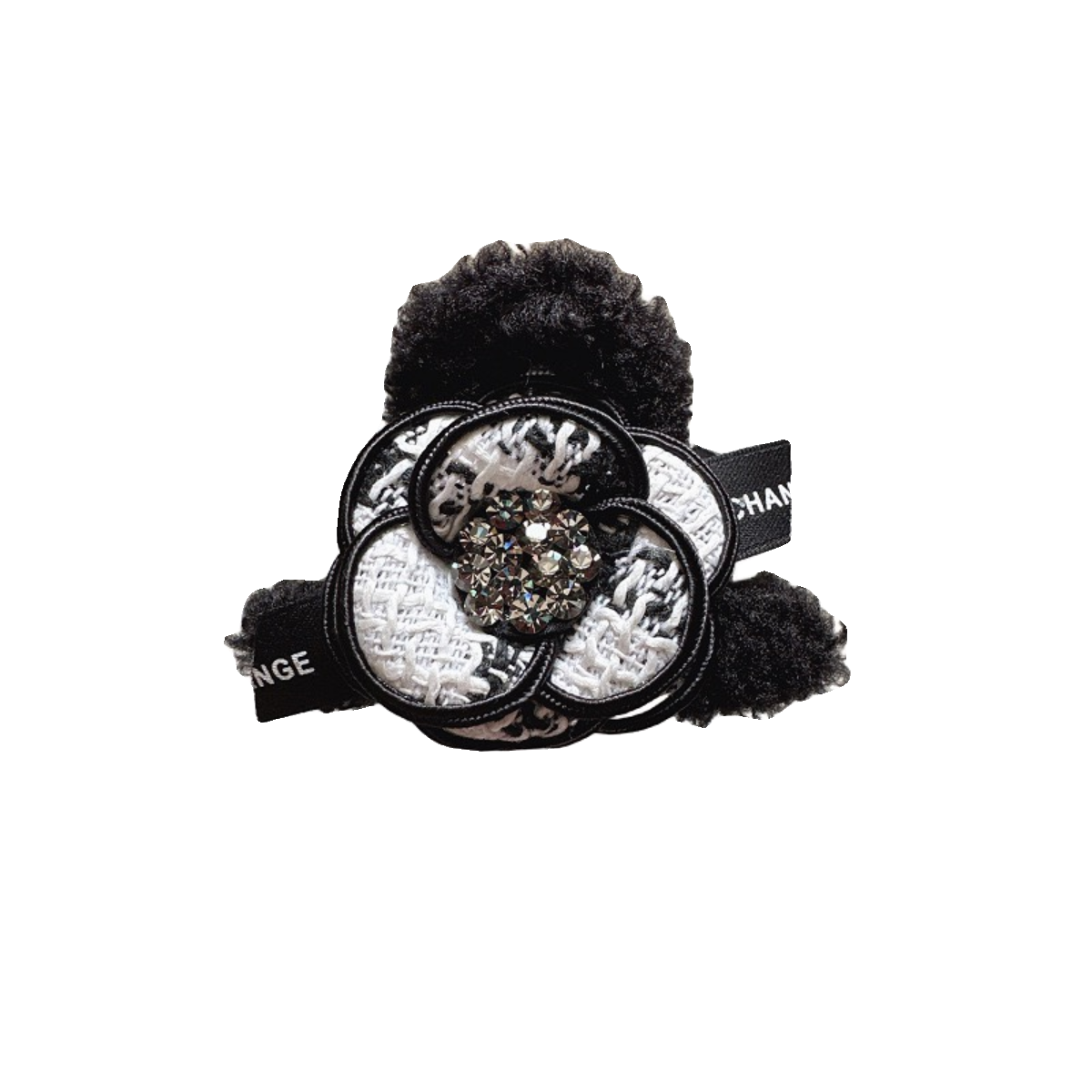 高级小香风山茶花羽毛发夹优雅轻奢气质后脑勺抓夹水钻蝴蝶结发圈,淘宝优惠券,粉丝福利购,淘宝优惠卷