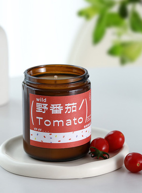 野番茄香薰蜡烛小众家用持久高级
