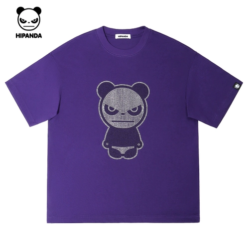 Hipanda Hello Panda Designer Model High -Level Diamond Half -sleeved 2024 Summer Tide Brand Hot Drill Th -For