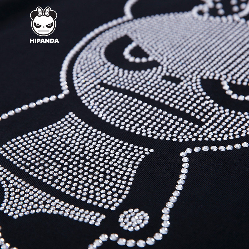 hipanda设计潮牌女款经典熊猫t恤 hipandaT恤