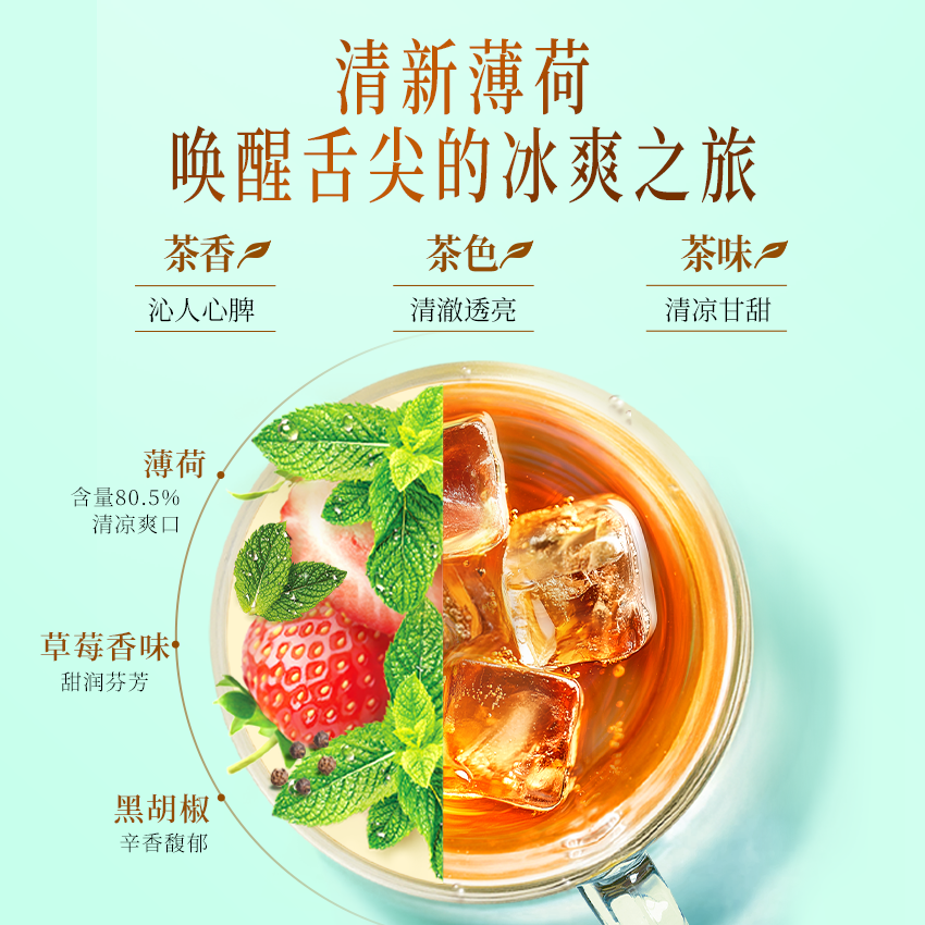 twinings英国川宁草莓味薄荷花草茶25袋 0咖啡因冷泡冷萃袋泡茶包 - 图3