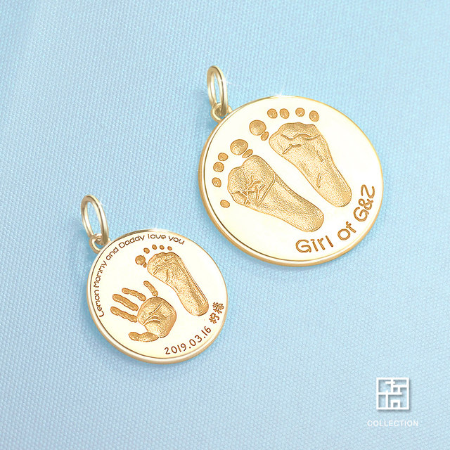 gold baby footprints