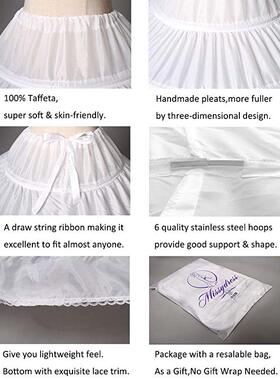 6HoopBridalDressGownSlip