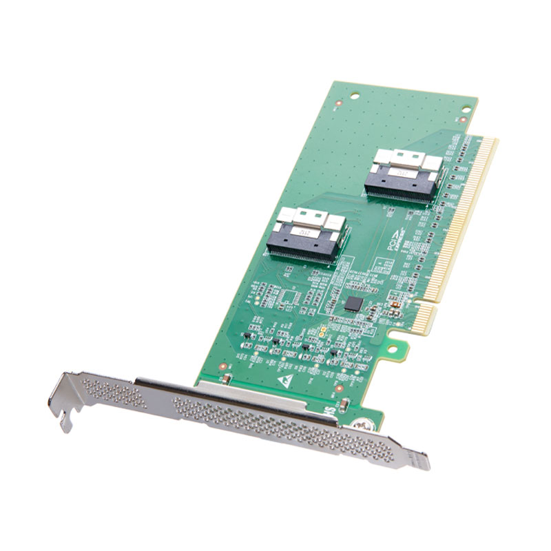 芯梦达PCIe4.0x8x16转SlimSAS扩展卡SFF-8654转接U.2固态硬盘SSD-图0