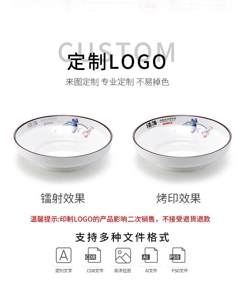密胺深盘子汤盘草帽盘仿瓷塑料餐具餐厅饭店菜盘酸菜鱼盘子商用 - 图2