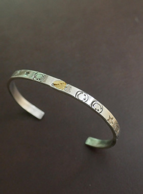 znative职人独立错金飞鹰银手镯