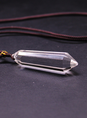 如鸿男女吊坠白水晶原石12面体