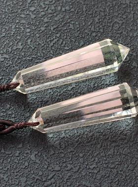 如鸿男女吊坠白水晶原石12面体