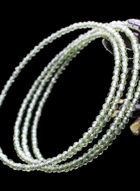 如鸿女绿橄榄石多圈水晶手链