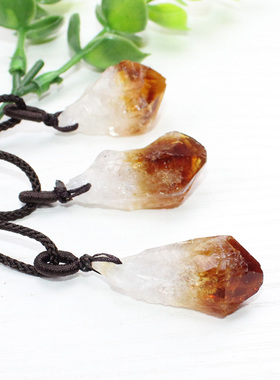 如鸿男女黄水晶吊坠项链