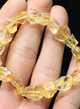 如鸿男女黄水晶原石手链