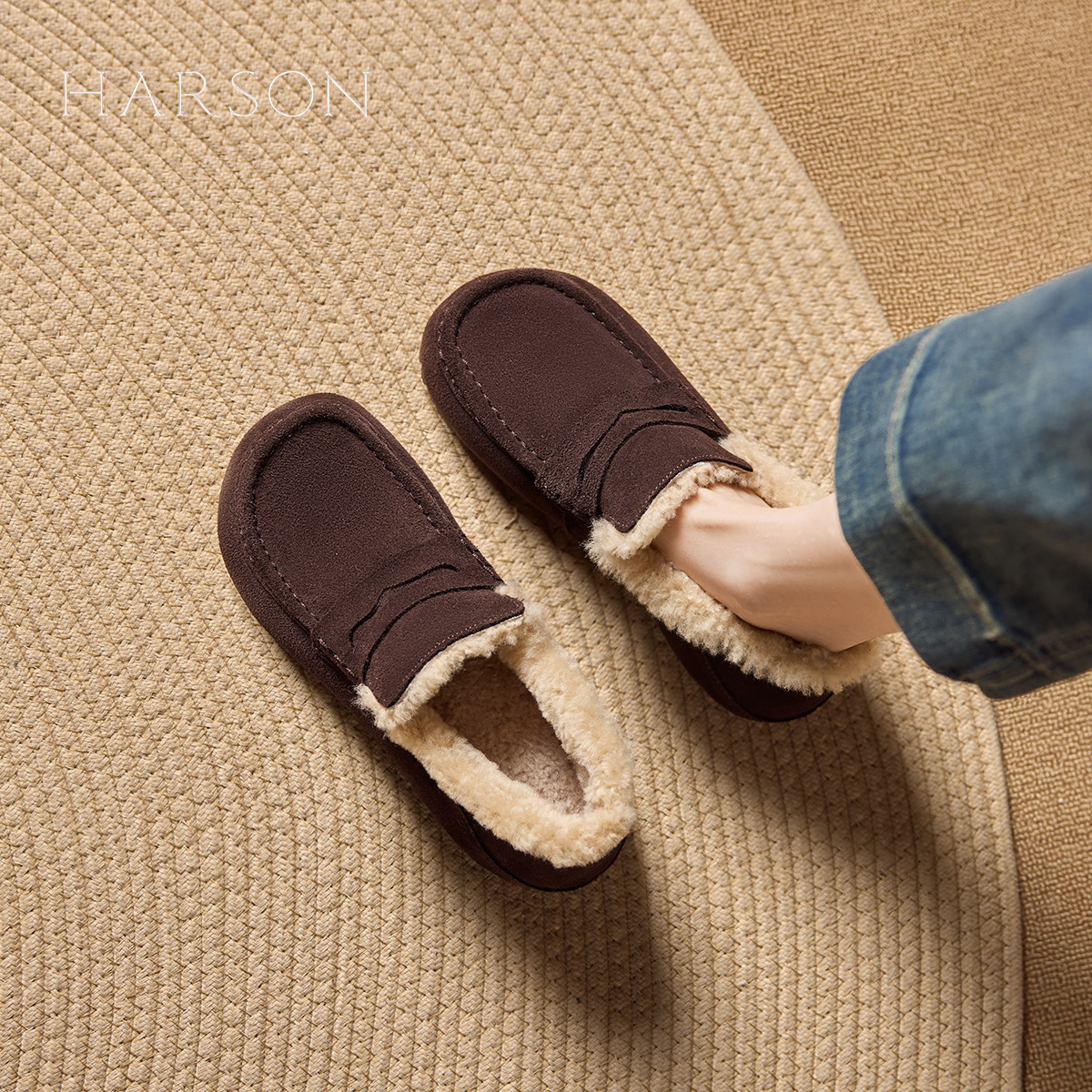 哈森复古加绒勃肯鞋女25爆款一脚蹬懒人保暖两穿棉鞋毛毛鞋单鞋,淘宝优惠券,粉丝福利购,淘宝优惠卷