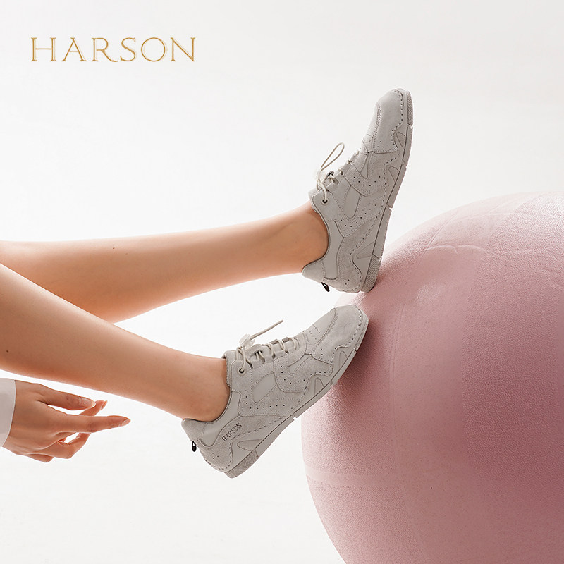 哈森平底休闲运动鞋女2025新款免系带徒步户外鞋HCM250301,淘宝优惠券,粉丝福利购,淘宝优惠卷