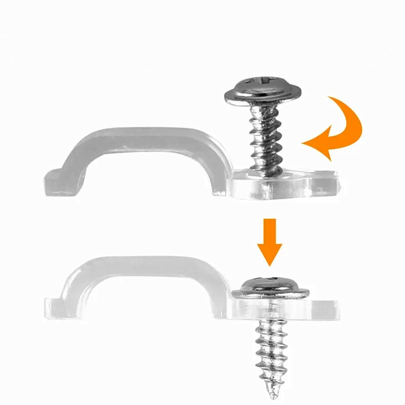 滴胶防水LED灯条固定卡座 软灯带螺丝固定透明弧形卡子8/10/12mm - 图0