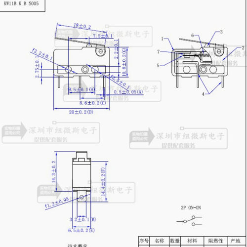 触点开关KW11-3Z-2微动开关直柄三脚 5A 125 250VAC包邮/包邮-图1