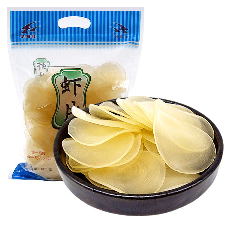 龙海胜虾片500g*2袋装自己炸彩色大包商用自炸干货宝宝儿童零食 - 图0