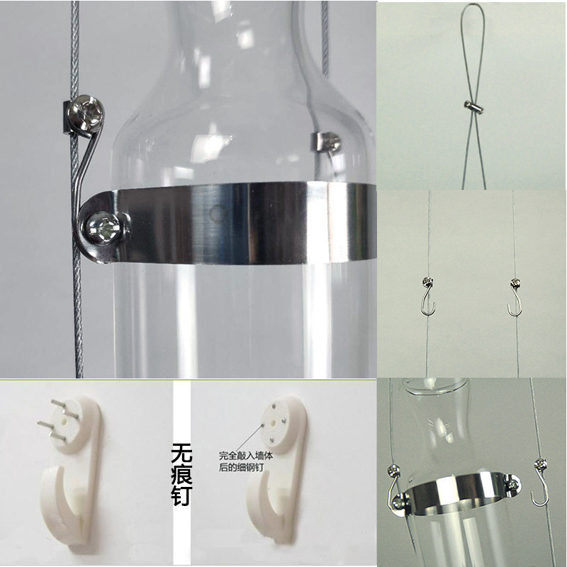 创意轻奢玻璃水培花瓶绿植隔断家居幼儿园植物风铃墙上装饰品挂件,淘宝优惠券,粉丝福利购,淘宝优惠卷