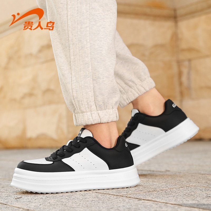 贵人鸟男鞋运动鞋冬季2026新款厚底增高休闲鞋革面透气低帮板鞋男,淘宝优惠券,粉丝福利购,淘宝优惠卷