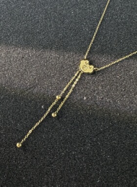 旭平合金如意锁流苏项链