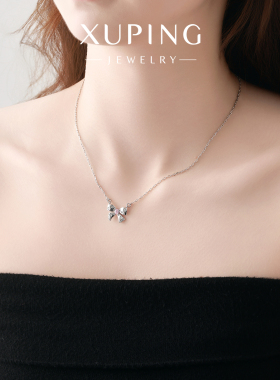 旭平甜心蝴蝶结项链女轻奢小众设计感易搭锁骨链送女友生日礼物